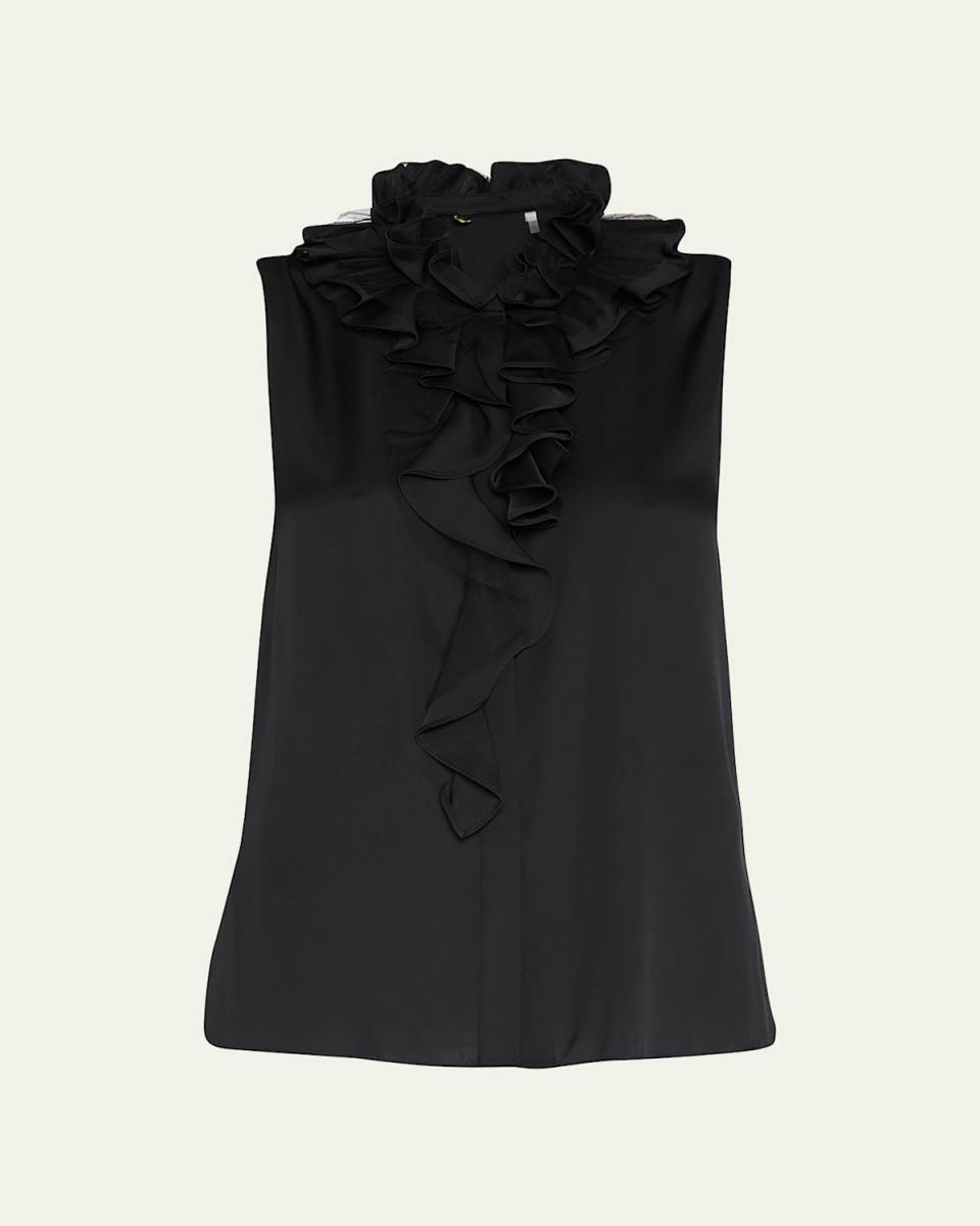 Amelia Sleeveless Ruffle Blouse